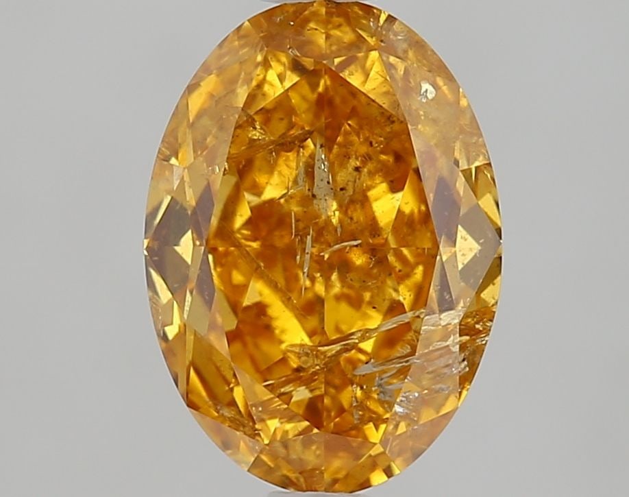 Loose Diamond - OVAL 2.04ct Fancy Vivid Yellow Orange I2 (1 of 1)