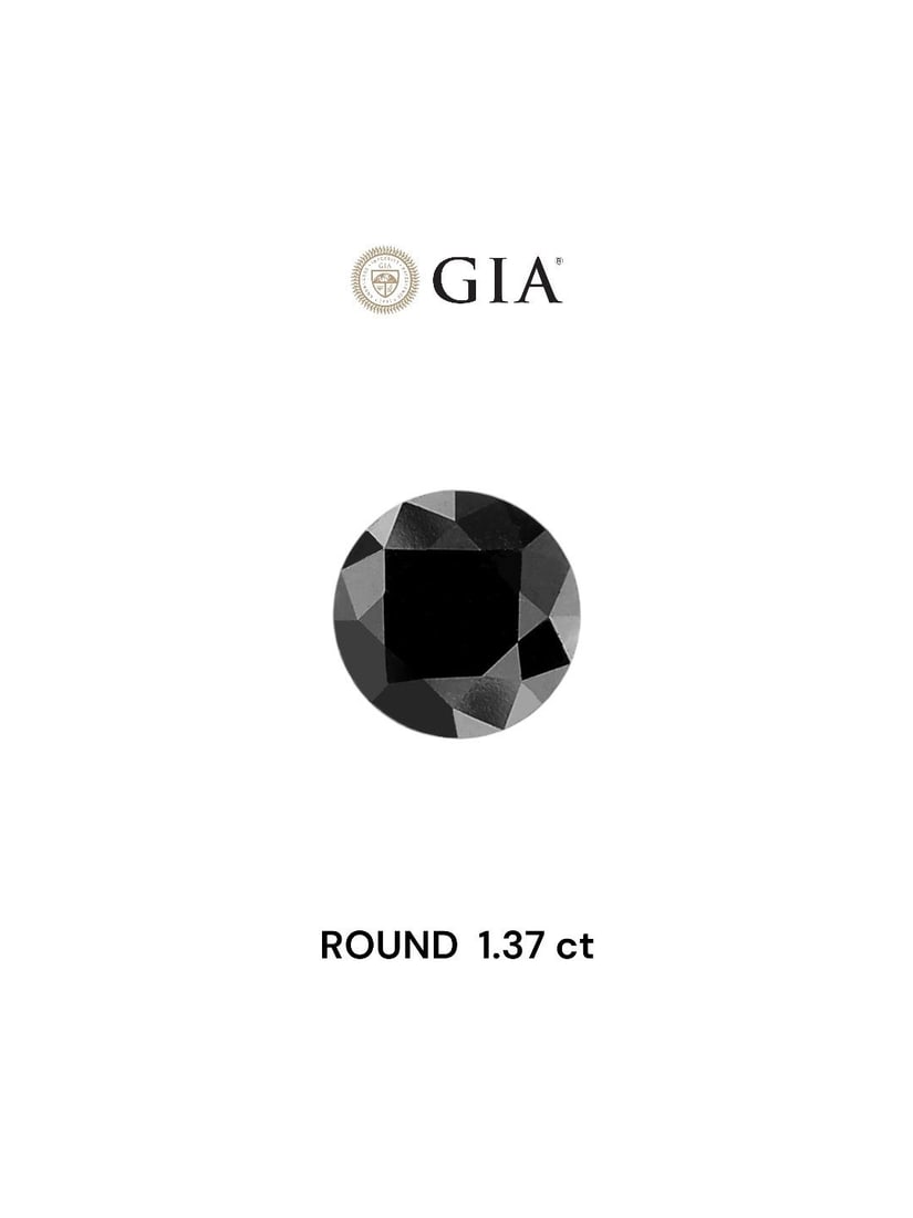 Loose Diamond - ROUND 1.37ct Fancy Black VVS2: Loose Diamond - ROUND 1.37ct Fancy Black VVS2 Source: Natural Shape: ROUND Carats: 1.37 Color: Fancy Black Certification: GIA Video: