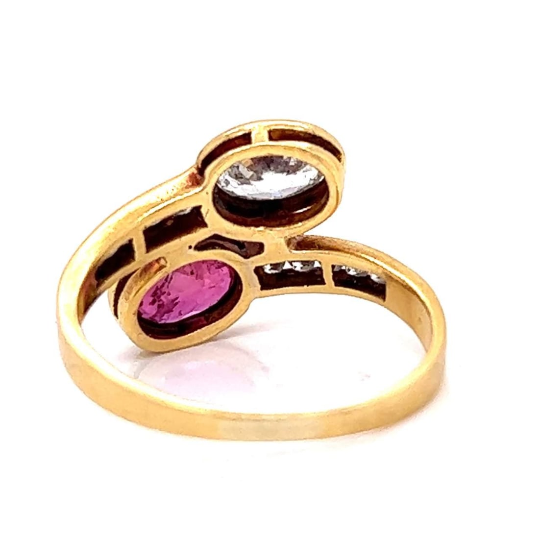 18K Yellow Gold Diamond Ruby Ring 0.55 Ct Diamond 0.70 Ct Ruby - 3