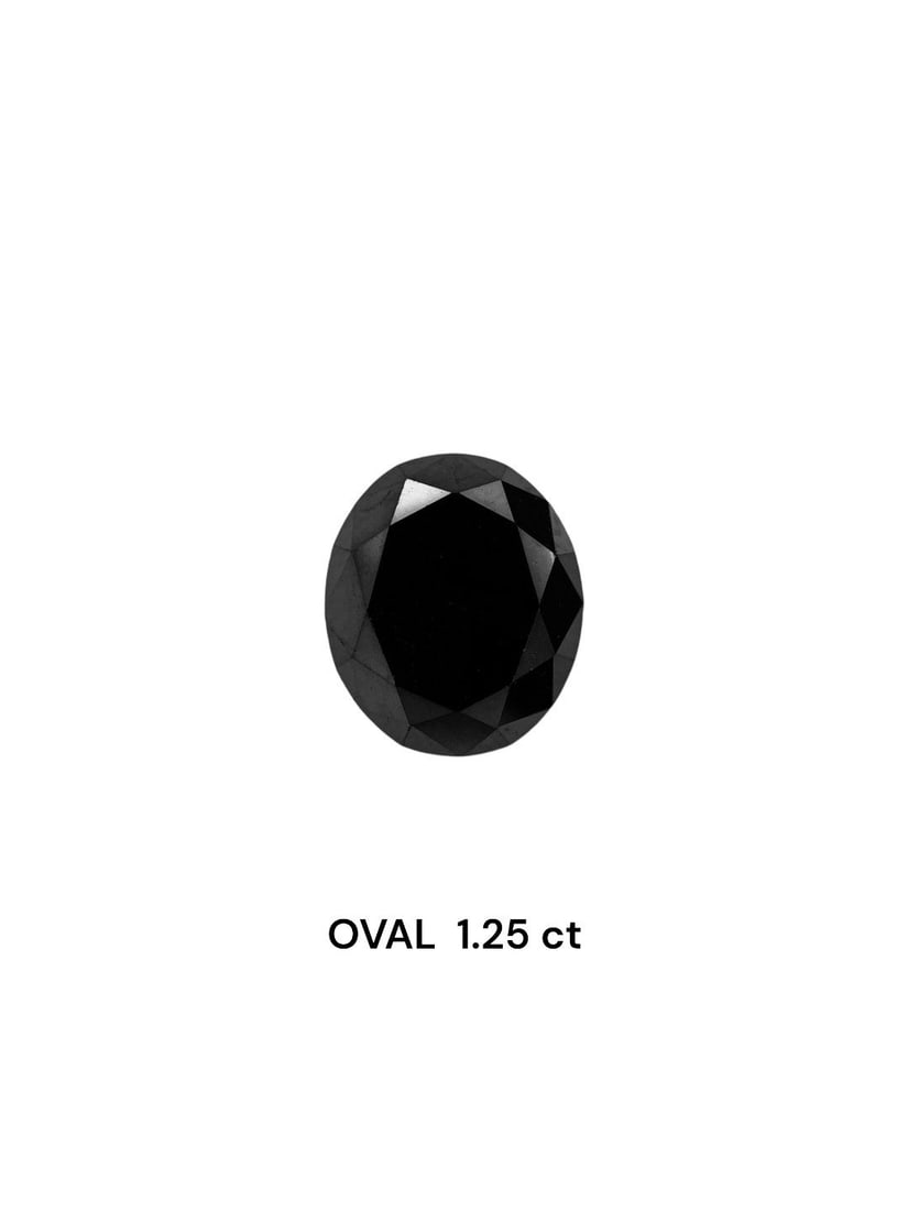 Loose Diamond - OVAL 1.25ct Black: Loose Diamond - OVAL 1.25ct Black Source: Natural Shape: OVAL Carats: 1.25 Color: Black Certification: IGI Video: