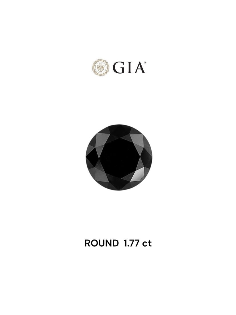 Loose Diamond - ROUND 1.77ct Fancy Black VVS2: Loose Diamond - ROUND 1.77ct Fancy Black VVS2 Source: Natural Shape: ROUND Carats: 1.77 Color: Fancy Black Certification: GIA Video: