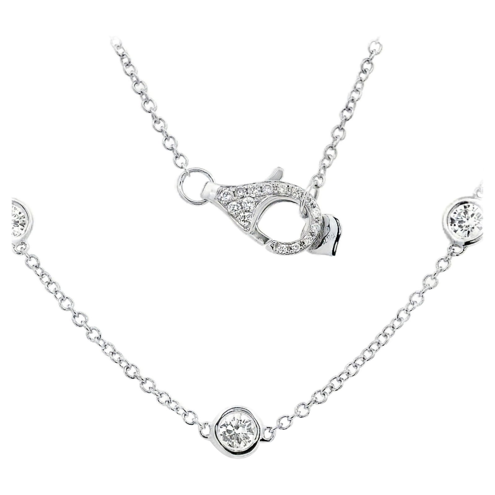 2.17ct Diamond Necklace 18k White Gold Modern (1 of 4)