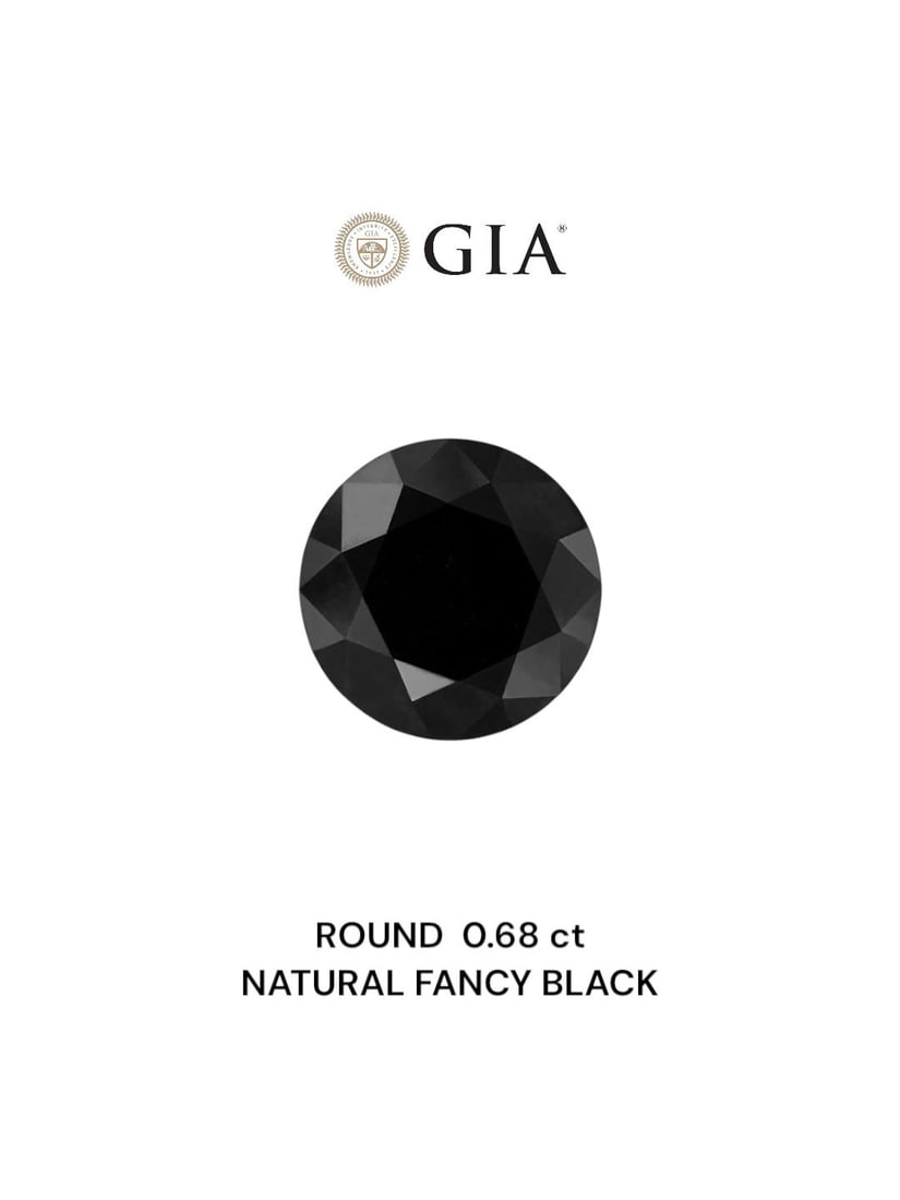 Loose Diamond - ROUND 0.68ct Fancy Black VVS2: Loose Diamond - ROUND 0.68ct Fancy Black VVS2 Source: Natural Shape: ROUND Carats: 0.68 Color: Fancy Black Certification: GIA Video: