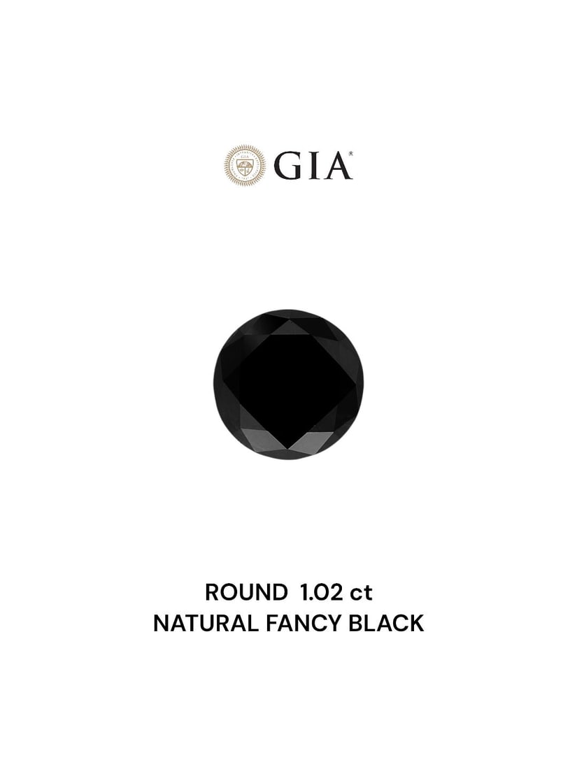 Loose Diamond - ROUND 1.02ct Fancy Black VVS2: Loose Diamond - ROUND 1.02ct Fancy Black VVS2 Source: Natural Shape: ROUND Carats: 1.02 Color: Fancy Black Certification: GIA Video: