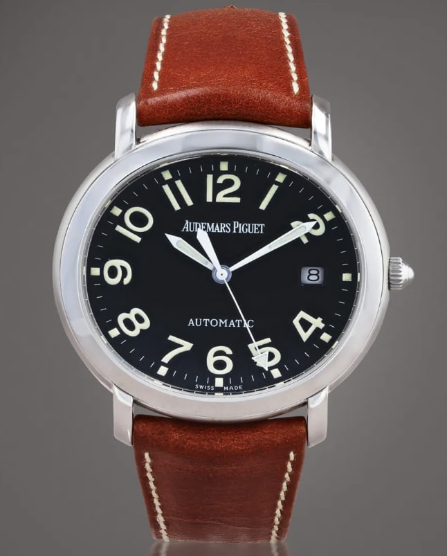 Millenary Black Dial Leather Watch Audemars Piguet Ref 15016ST (1 of 4)