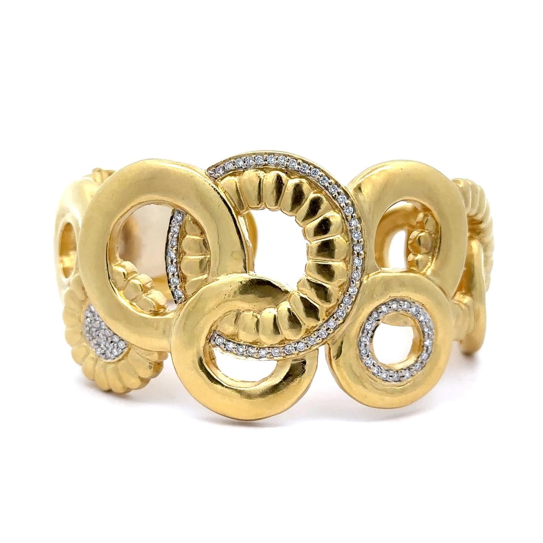 SeidenGang 18k Gold 1ct Diamond Interlocking Circles Cuff Bangle (1 of 18)