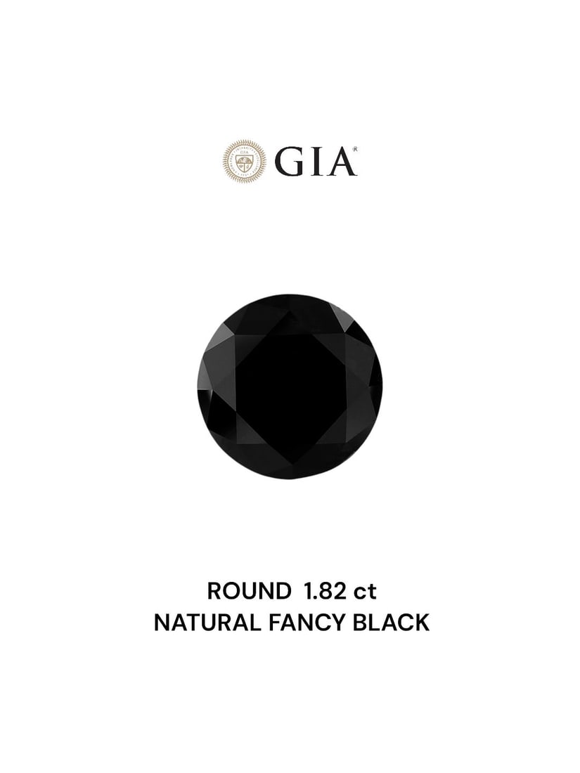 Loose Diamond - ROUND 1.82ct Fancy Black VVS2: Loose Diamond - ROUND 1.82ct Fancy Black VVS2 Source: Natural Shape: ROUND Carats: 1.82 Color: Fancy Black Certification: GIA Video: