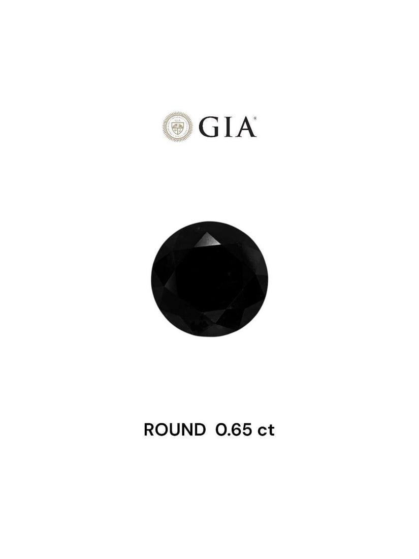 Loose Diamond - ROUND 0.65ct Fancy Black VVS2: Loose Diamond - ROUND 0.65ct Fancy Black VVS2 Source: Natural Shape: ROUND Carats: 0.65 Color: Fancy Black Certification: GIA Video: