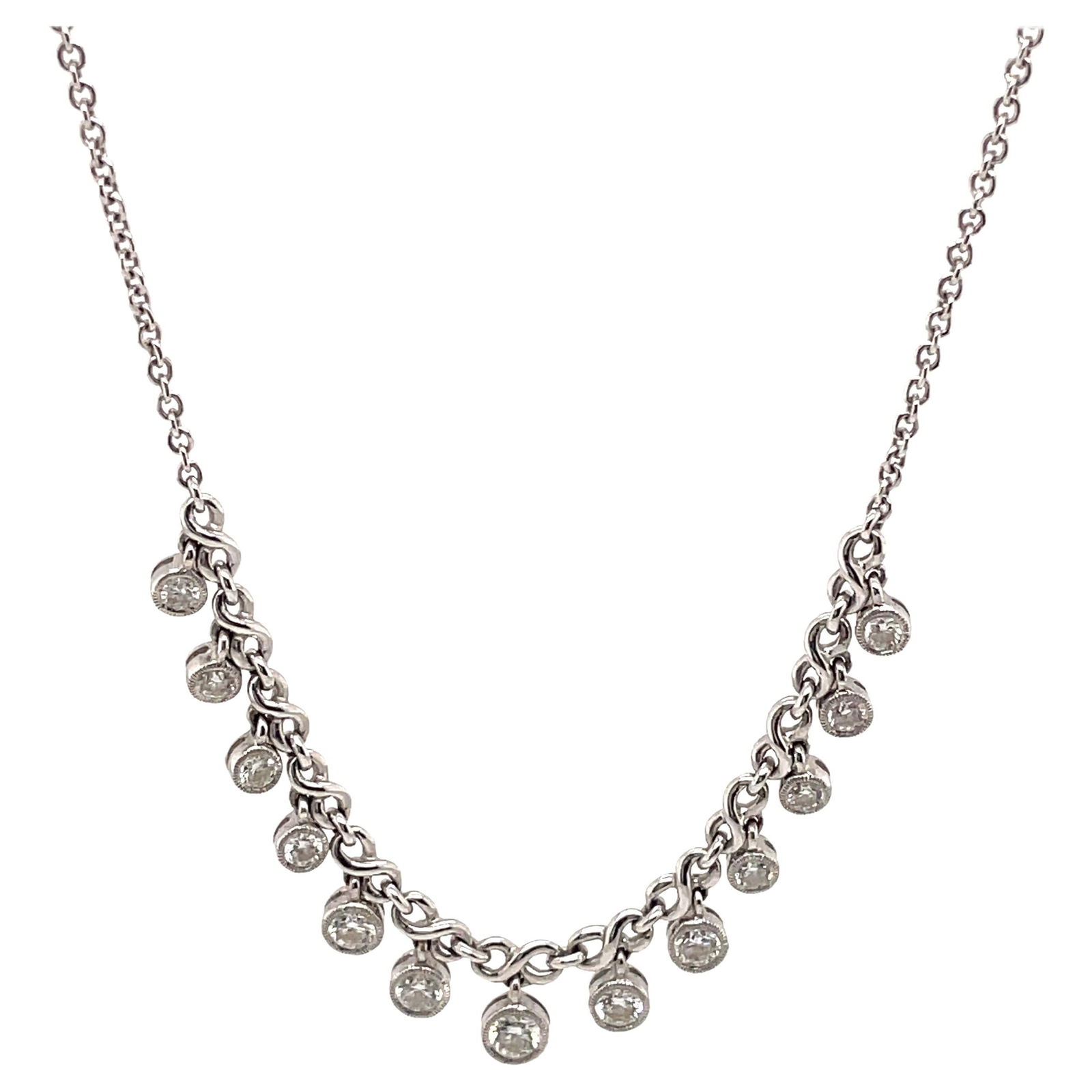 0.82ct Diamond Necklace in 18k White Gold Contemporary Design (1 of 5)
