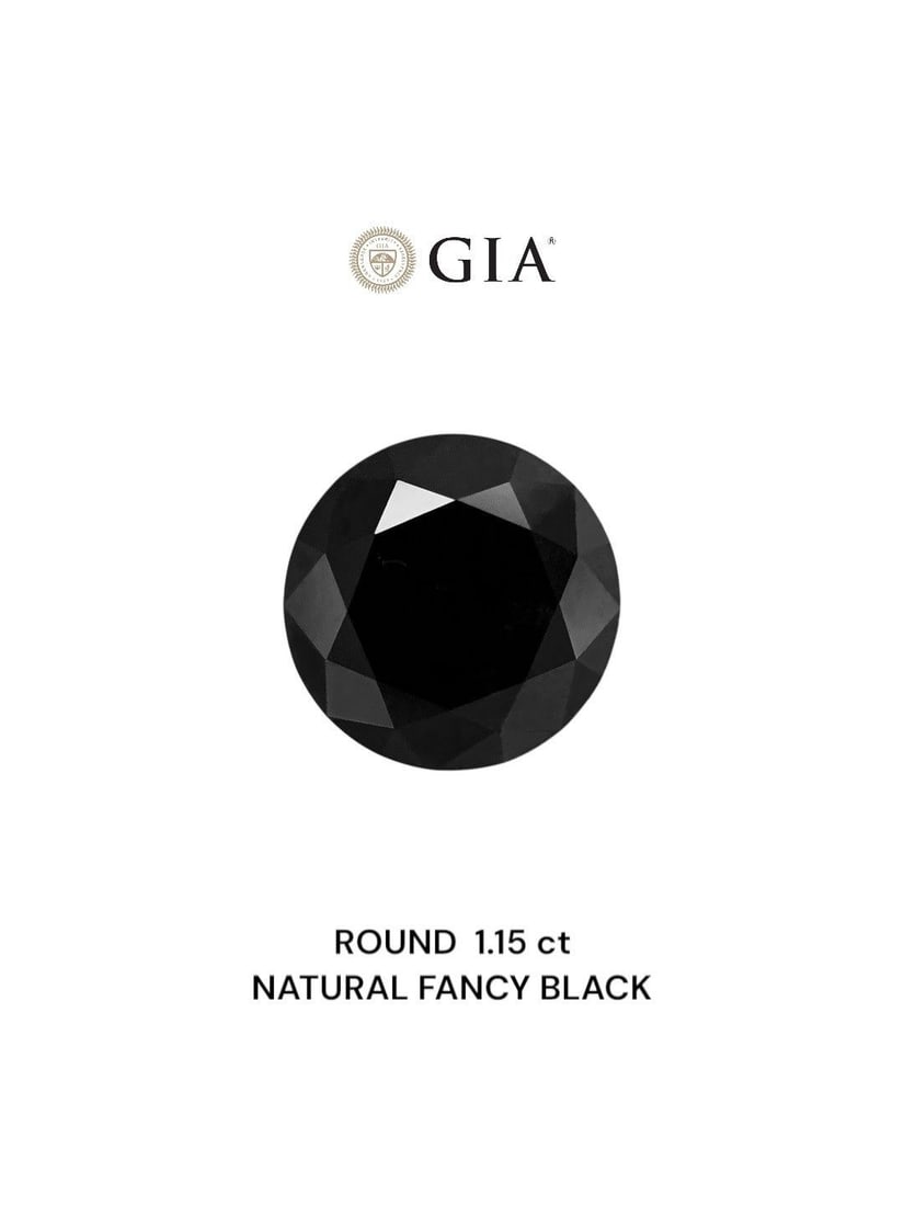 Loose Diamond - ROUND 1.15ct Fancy Black VVS2: Loose Diamond - ROUND 1.15ct Fancy Black VVS2 Source: Natural Shape: ROUND Carats: 1.15 Color: Fancy Black Certification: GIA Video: