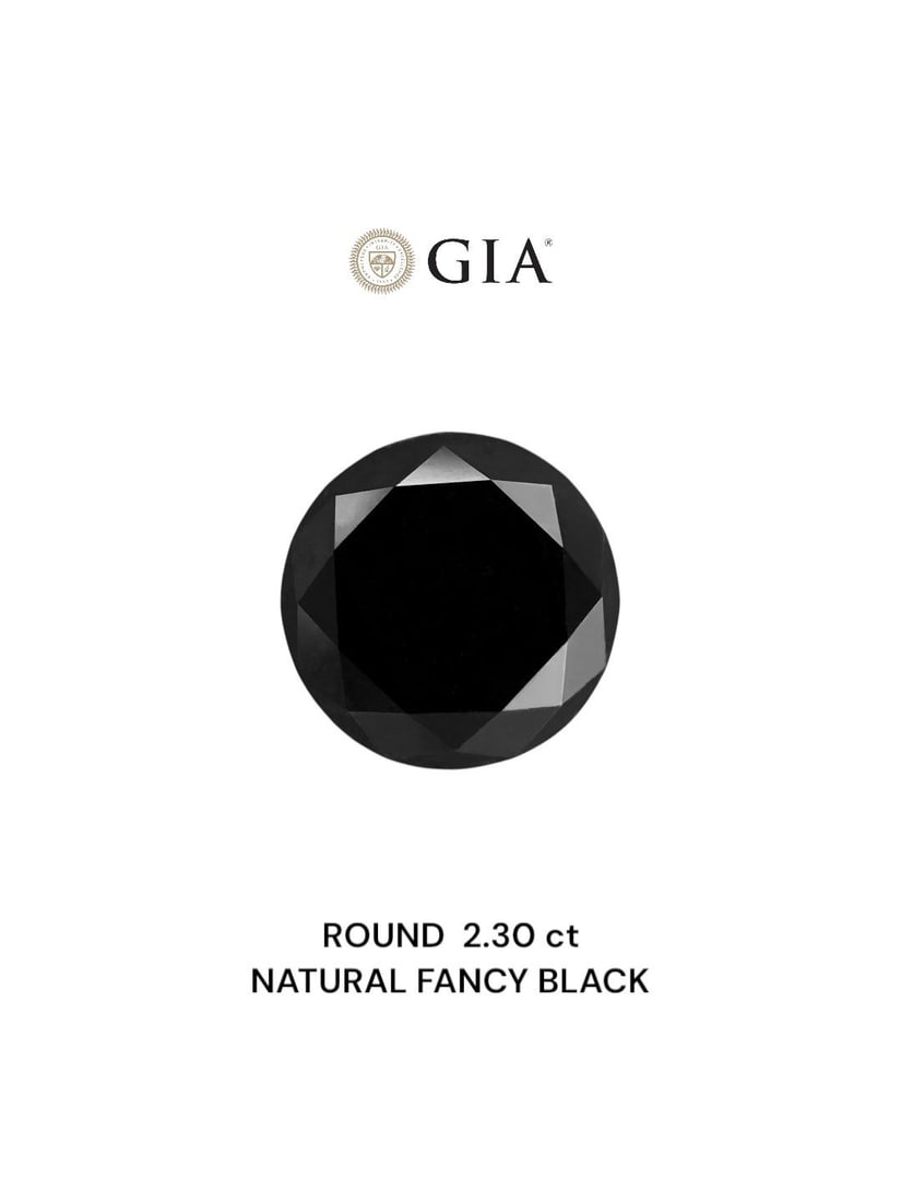 Loose Diamond - ROUND 2.3ct Fancy Black VVS2: Loose Diamond - ROUND 2.3ct Fancy Black VVS2 Source: Natural Shape: ROUND Carats: 2.3 Color: Fancy Black Certification: GIA Video: