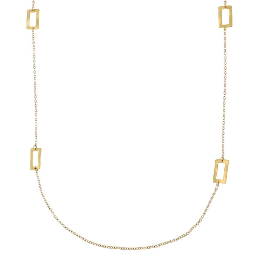 Ippolita 18k Yellow Gold 40 Long Chain Necklace with Hammered Rectangles: Ippolita 18k Yellow Gold 40 Long Chain Necklace with Hammered Rectangles Elevate your style with this sophisticated long necklace from Ippolita, expertly crafted from luxurious 18k yellow gold. This s