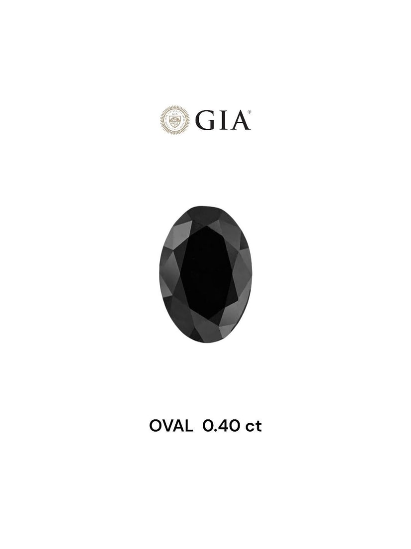 Loose Diamond - OVAL 0.4ct Fancy Black VVS2: Loose Diamond - OVAL 0.4ct Fancy Black VVS2 Source: Natural Shape: OVAL Carats: 0.4 Color: Fancy Black Certification: GIA Video: