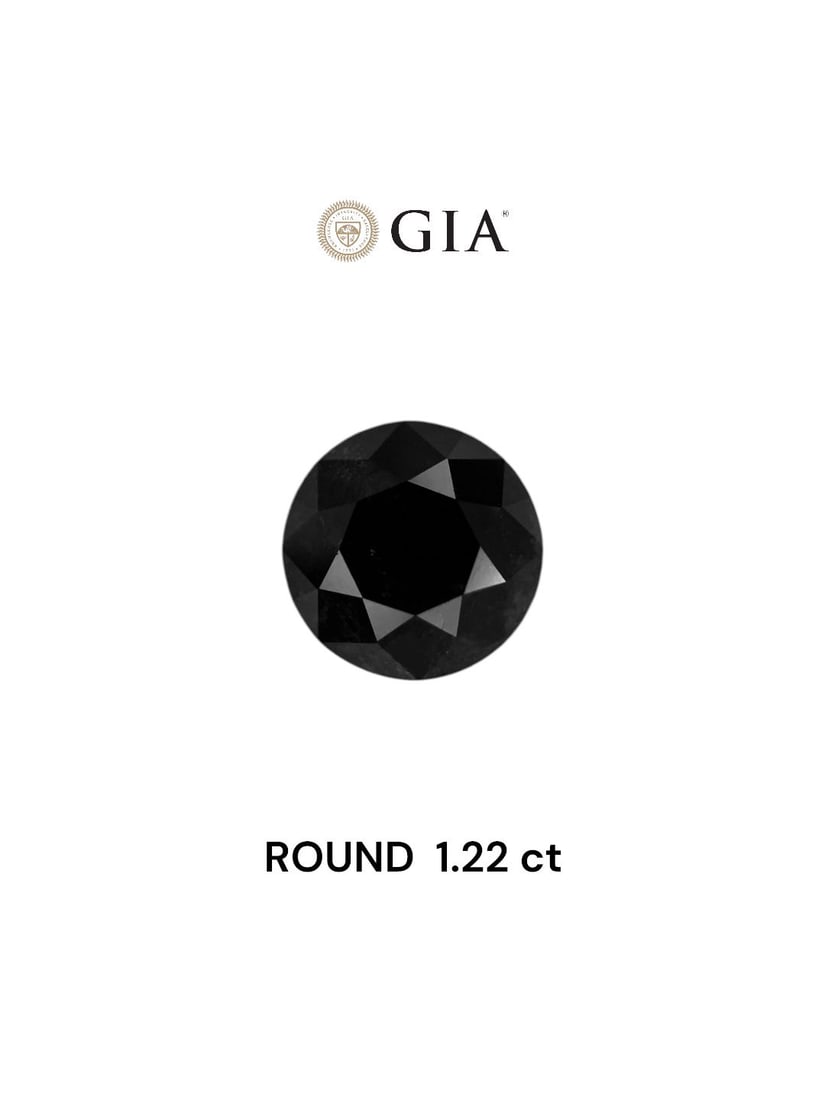 Loose Diamond - ROUND 1.22ct Fancy Black VVS2: Loose Diamond - ROUND 1.22ct Fancy Black VVS2 Source: Natural Shape: ROUND Carats: 1.22 Color: Fancy Black Certification: GIA Video: