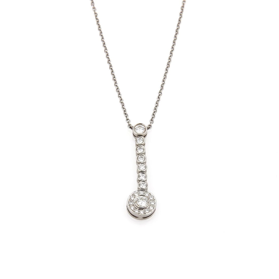 Tiffany & Co. CIRCLET Diamond Pendant Platinum Necklace 0.35ct: Tiffany & Co. CIRCLET Diamond Pendant Platinum Necklace 0.35ct Elevate your jewelry collection with this exquisite Tiffany & Co. CIRCLET Diamond Pendant & Chain Necklace. Meticulously crafted from pla