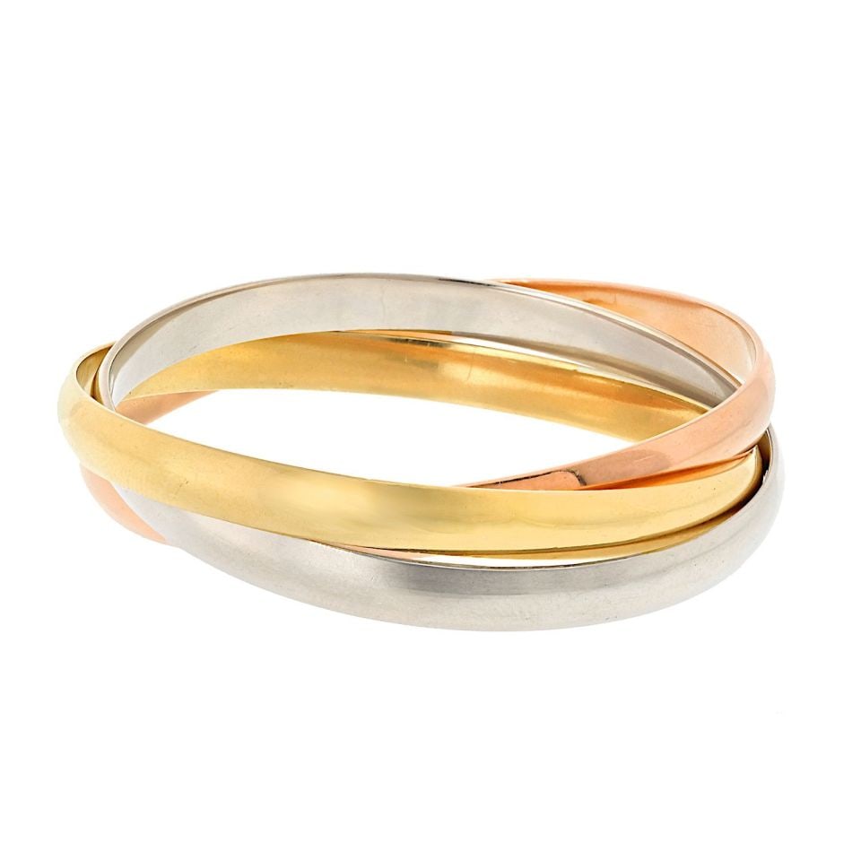 Cartier 18K Tri-Color Gold Trinity Bangle Bracelet Larger Model (1 of 4)