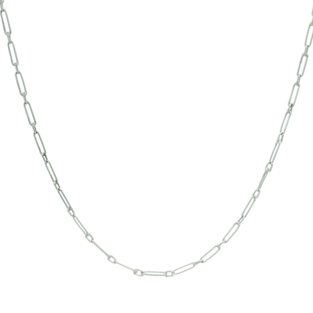 Vintage Handmade Platinum 16 Inch Open Link Chain Necklace (1 of 6)