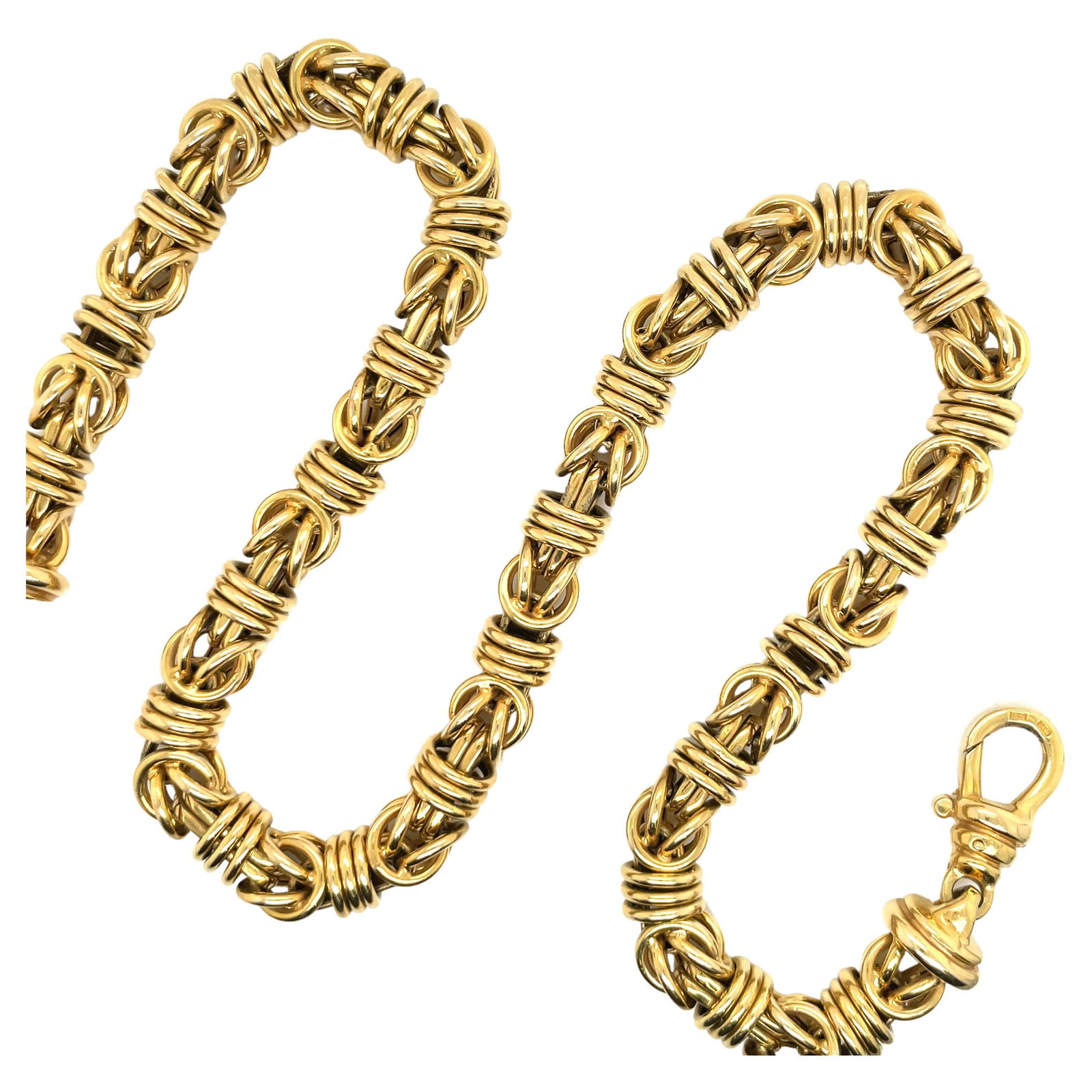 14K Yellow Gold Byzantine Wide Necklace 70g 18.5in Made in Italy (1 of 14)