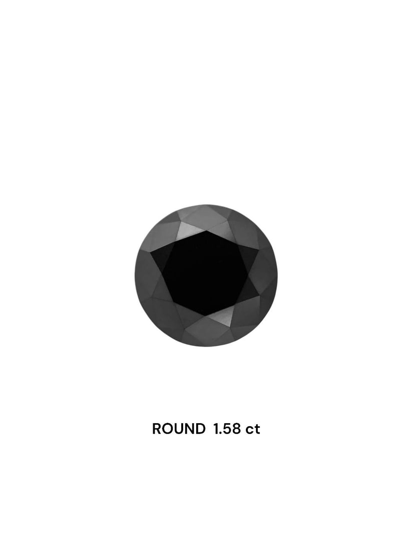 Loose Diamond - ROUND 1.58ct Black: Loose Diamond - ROUND 1.58ct Black Source: Natural Shape: ROUND Carats: 1.58 Color: Black Certification: IGI Video: