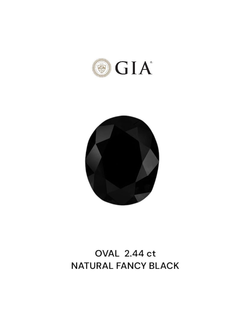 Loose Diamond - OVAL 2.44ct Fancy Black VVS2: Loose Diamond - OVAL 2.44ct Fancy Black VVS2 Source: Natural Shape: OVAL Carats: 2.44 Color: Fancy Black Certification: GIA Video: