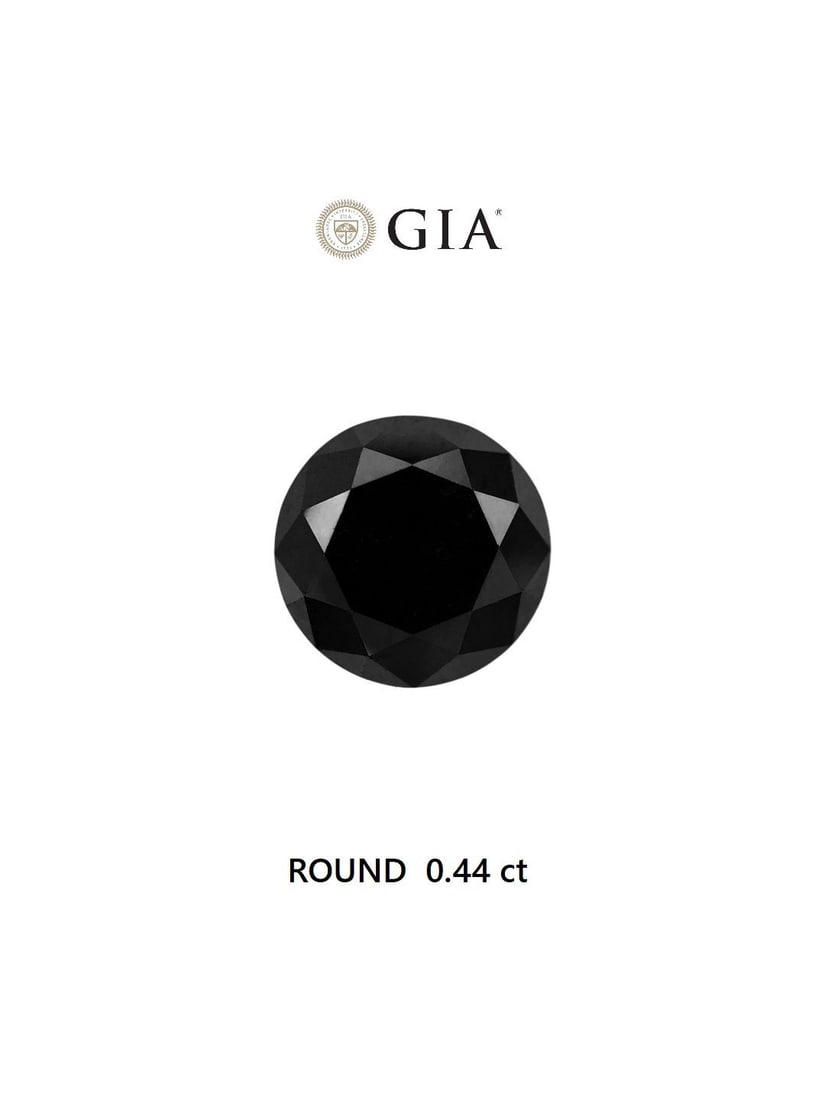 Loose Diamond - ROUND 0.44ct Fancy Black VVS2: Loose Diamond - ROUND 0.44ct Fancy Black VVS2 Source: Natural Shape: ROUND Carats: 0.44 Color: Fancy Black Certification: GIA Video: