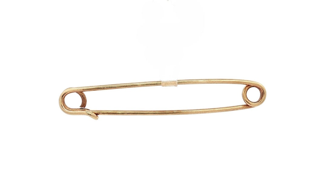 Vintage 14k Yellow Gold Large Safety Pin Brooch (1 of 6)
