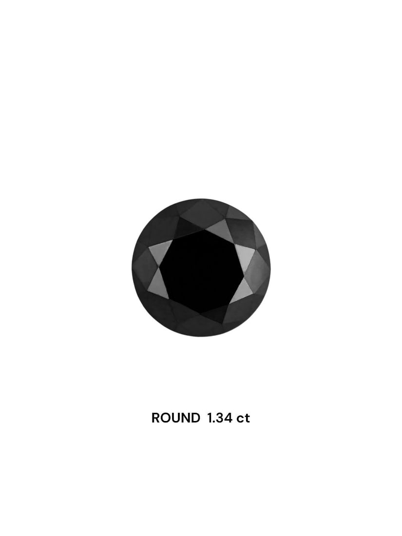 Loose Diamond - ROUND 1.34ct Black: Loose Diamond - ROUND 1.34ct Black Source: Natural Shape: ROUND Carats: 1.34 Color: Black Certification: IGI Video:
