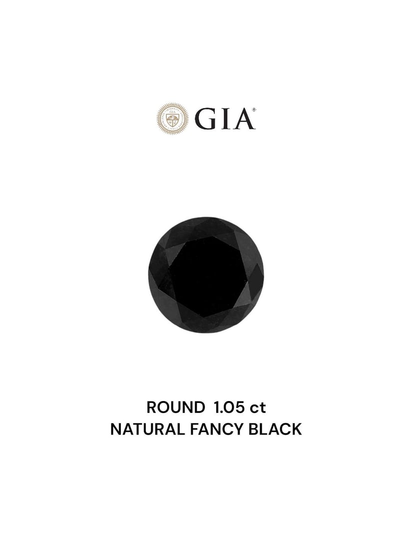 Loose Diamond - ROUND 1.05ct Fancy Black VVS2: Loose Diamond - ROUND 1.05ct Fancy Black VVS2 Source: Natural Shape: ROUND Carats: 1.05 Color: Fancy Black Certification: GIA Video: