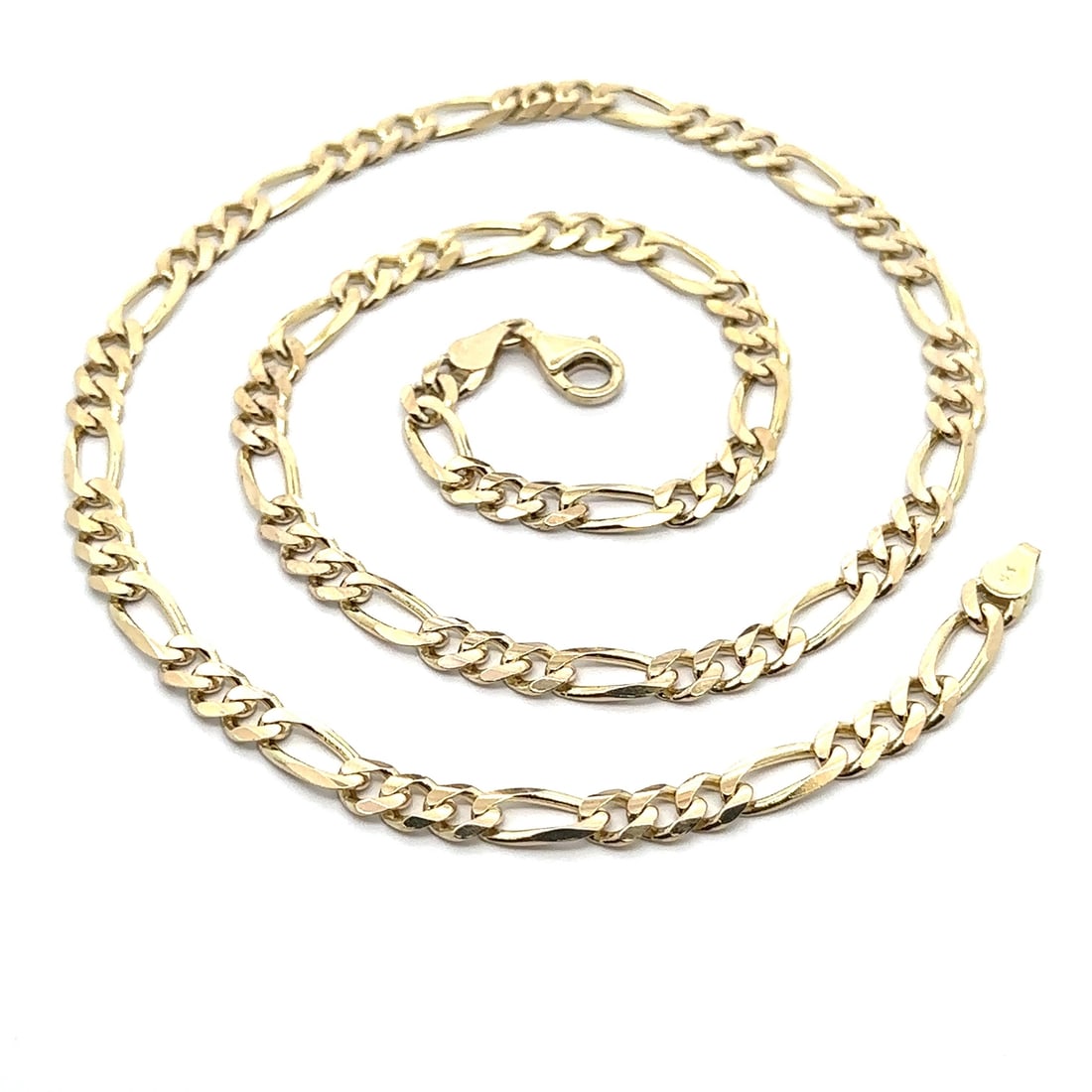 Men's 14k Yellow Gold 21 Inch Figaro Link Chain Necklace 28.71g (1 of 4)