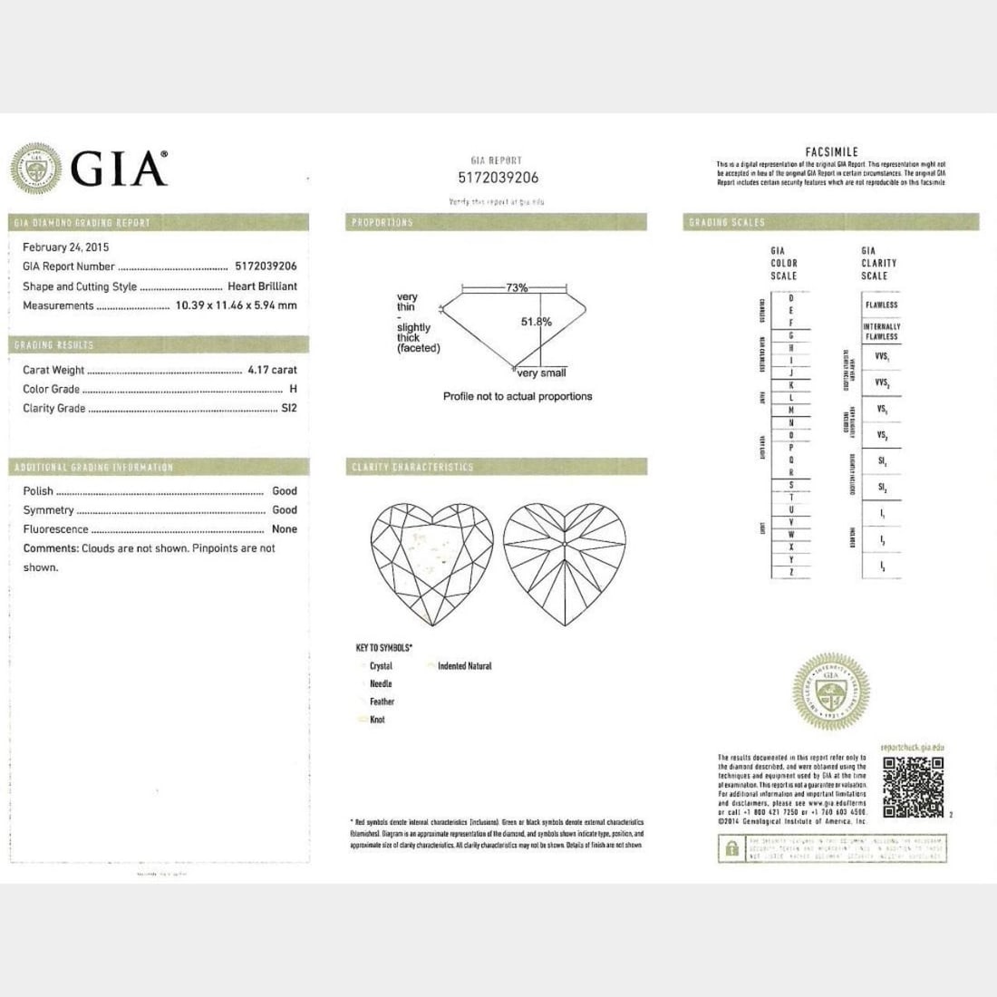 Platinum Necklace with 4.17 Ct GIA Certified Heart Diamond (1 of 4)