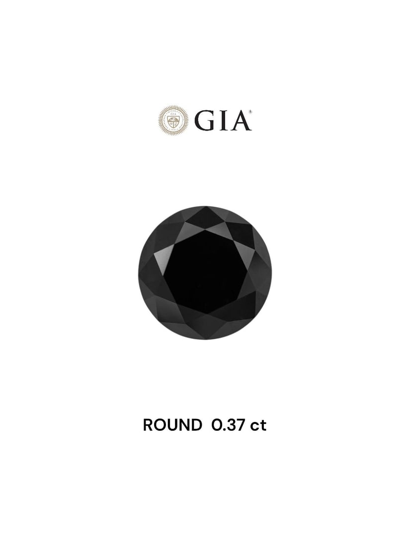 Loose Diamond - ROUND 0.37ct Fancy Black VVS2: Loose Diamond - ROUND 0.37ct Fancy Black VVS2 Source: Natural Shape: ROUND Carats: 0.37 Color: Fancy Black Certification: GIA Video: