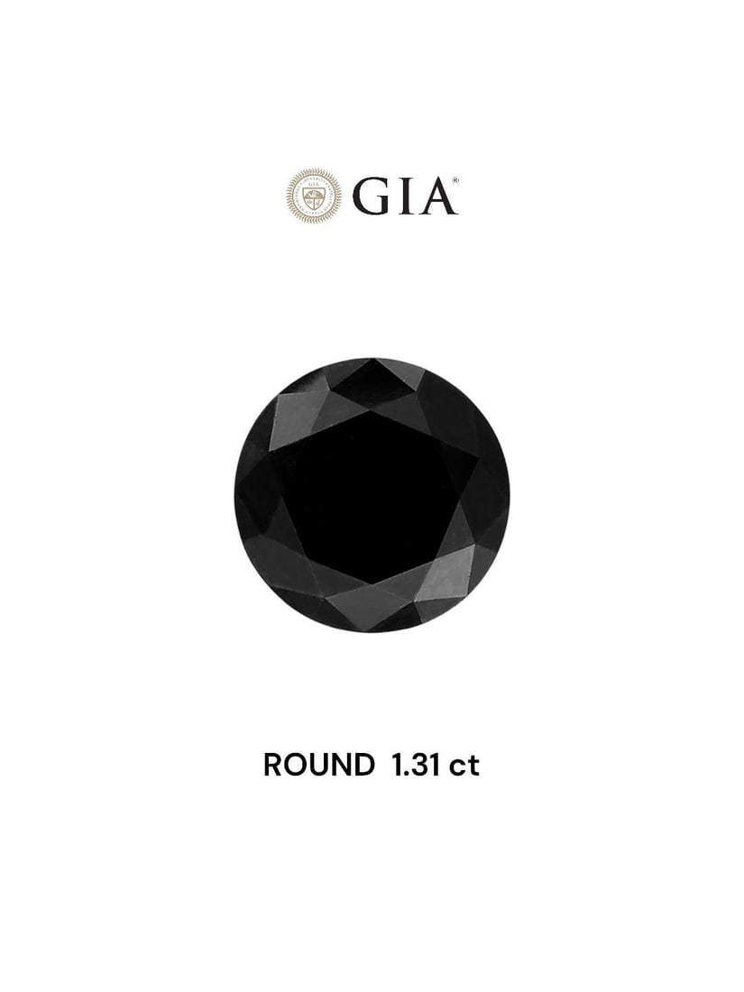 Loose Diamond - ROUND 1.31ct Fancy Black VVS2: Loose Diamond - ROUND 1.31ct Fancy Black VVS2 Source: Natural Shape: ROUND Carats: 1.31 Color: Fancy Black Certification: GIA Video: