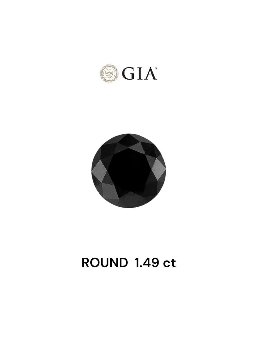 Loose Diamond - ROUND 1.49ct Fancy Black VVS2: Loose Diamond - ROUND 1.49ct Fancy Black VVS2 Source: Natural Shape: ROUND Carats: 1.49 Color: Fancy Black Certification: GIA Video: