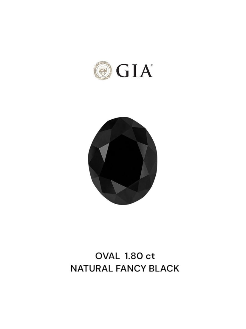 Loose Diamond - OVAL 1.8ct Fancy Black VVS2: Loose Diamond - OVAL 1.8ct Fancy Black VVS2 Source: Natural Shape: OVAL Carats: 1.8 Color: Fancy Black Certification: GIA Video:
