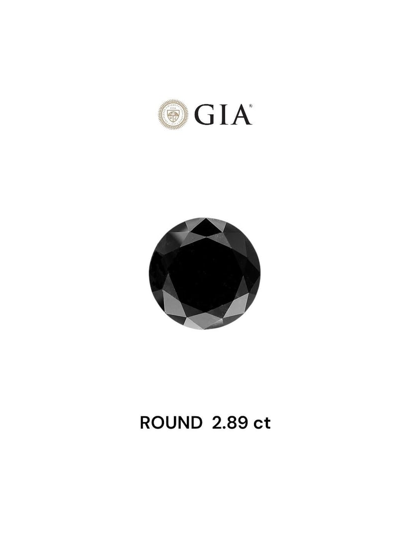 Loose Diamond - ROUND 2.89ct Fancy Black VVS2: Loose Diamond - ROUND 2.89ct Fancy Black VVS2 Source: Natural Shape: ROUND Carats: 2.89 Color: Fancy Black Certification: GIA Video: