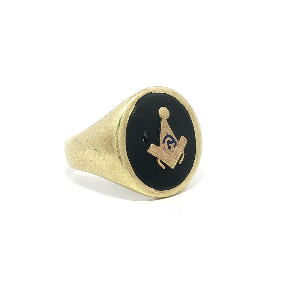 Antique Larter & Sons 14k Gold Black Onyx Masonic Signet Ring (1 of 6)
