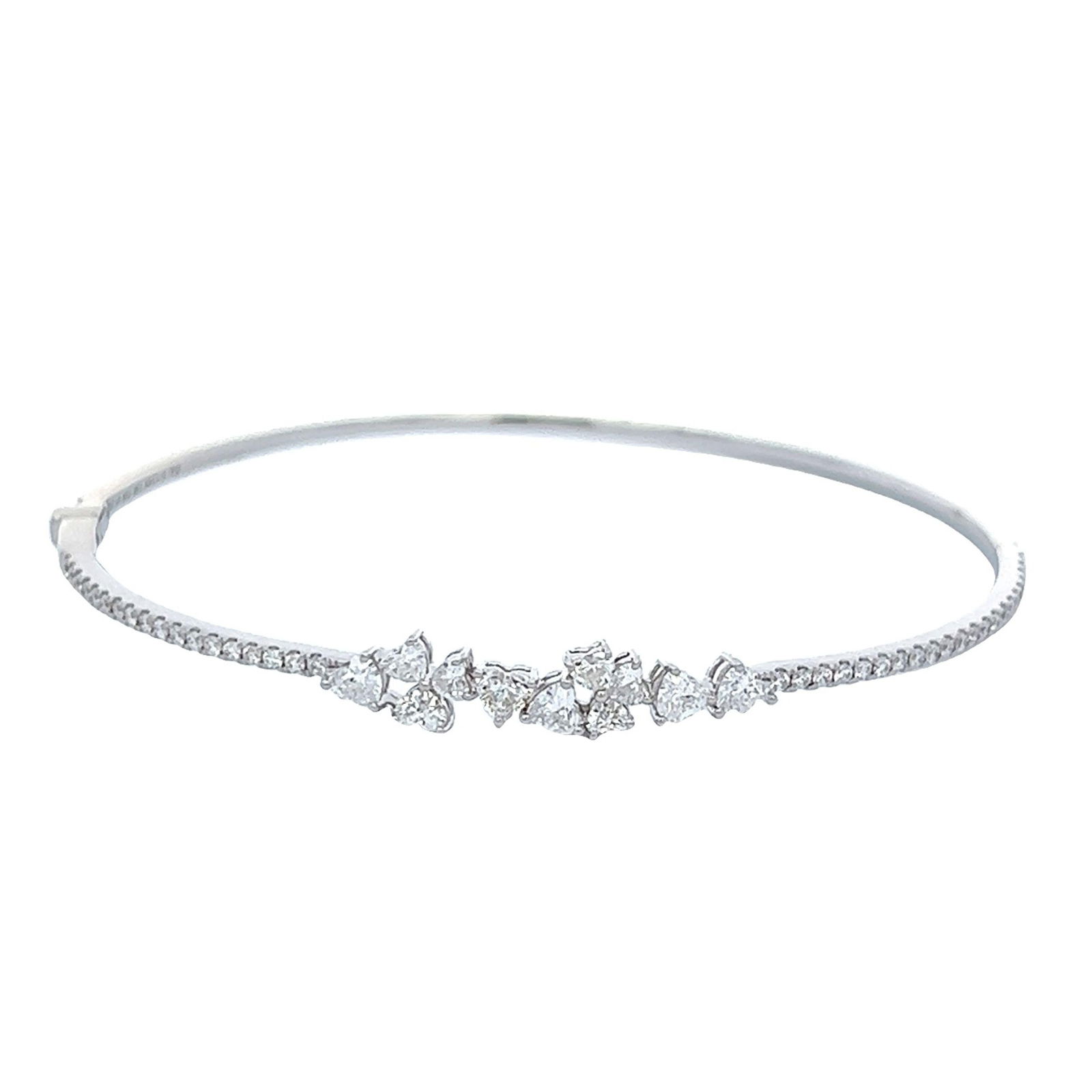 1.26ct Diamond Bangle 18k White Gold Contemporary Design (1 of 4)
