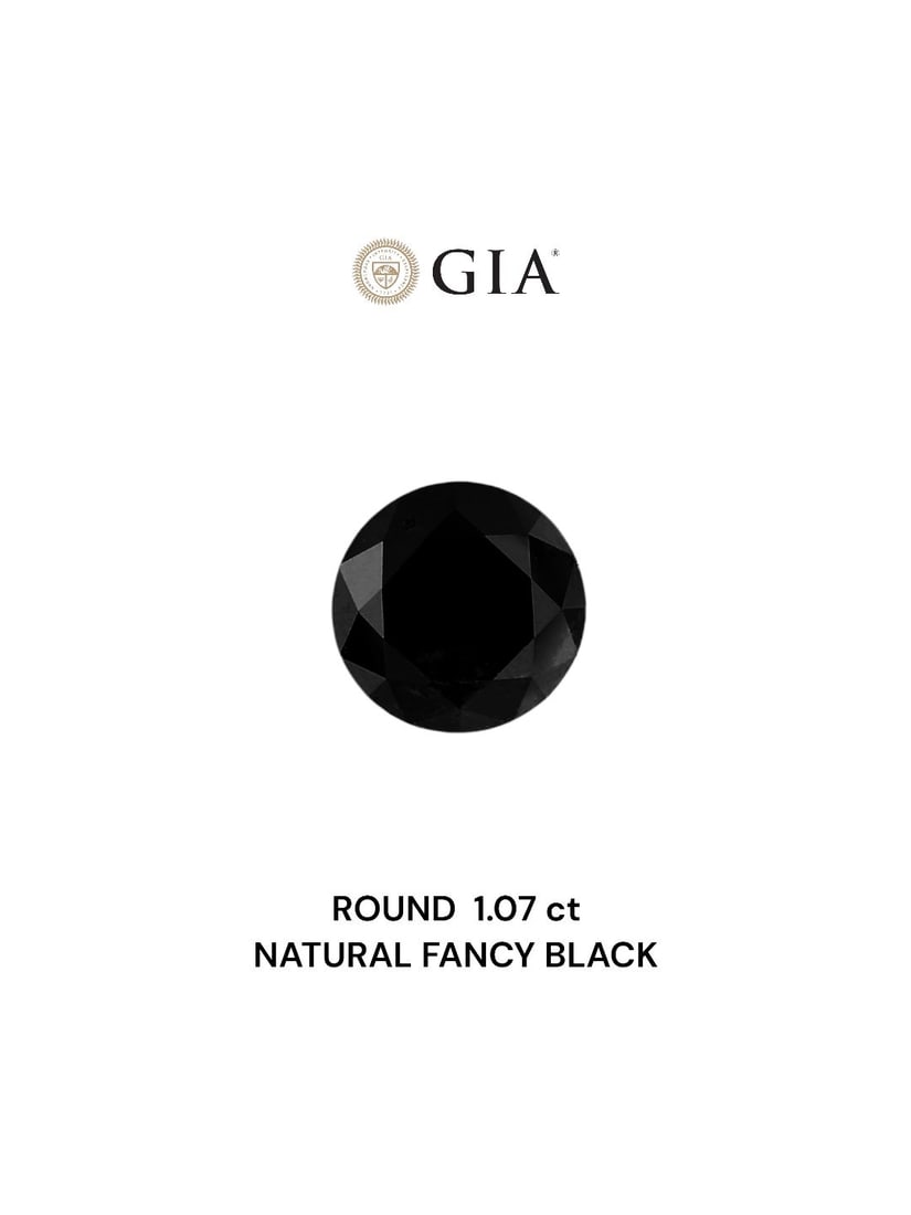 Loose Diamond - ROUND 1.07ct Fancy Black VVS2: Loose Diamond - ROUND 1.07ct Fancy Black VVS2 Source: Natural Shape: ROUND Carats: 1.07 Color: Fancy Black Certification: GIA Video: