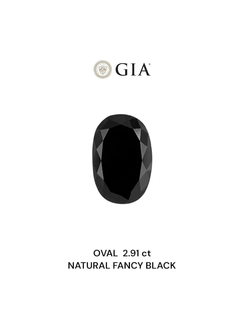 Loose Diamond - OVAL 2.91ct Fancy Black VVS2: Loose Diamond - OVAL 2.91ct Fancy Black VVS2 Source: Natural Shape: OVAL Carats: 2.91 Color: Fancy Black Certification: GIA Video: