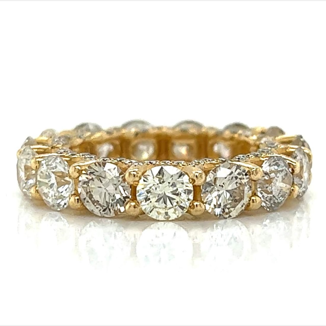14K Yellow Gold 7.95Ct Diamond Eternity Band 15 Stones G-I VS1-SI2 (1 of 4)