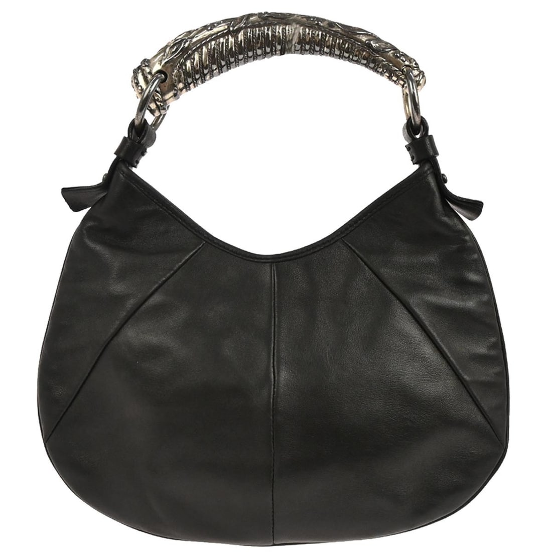 Saint Laurent Mombasa Black Leather Hobo Shoulder Bag Small (1 of 10)