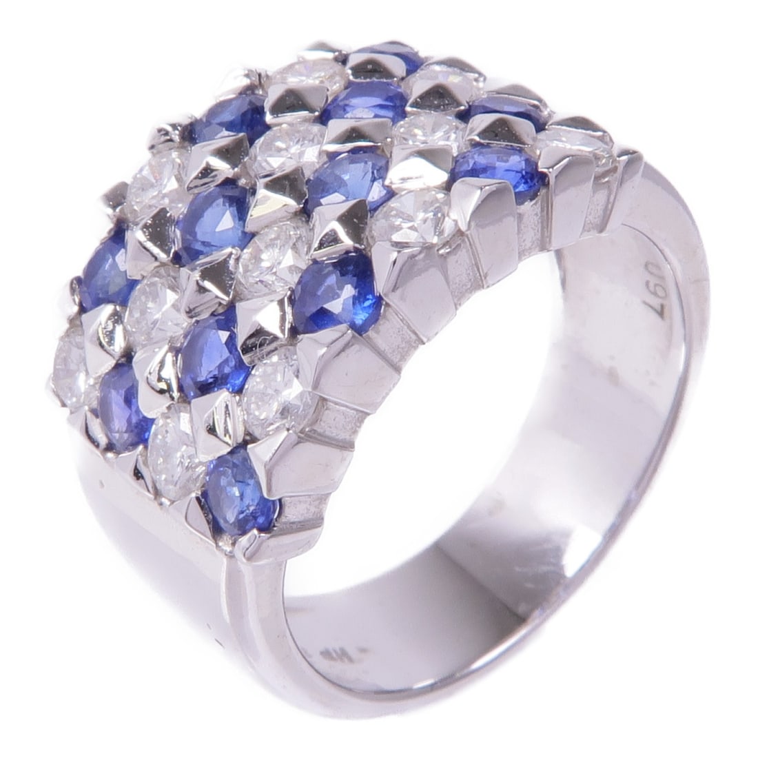 JEWELRY 18K White Gold Sapphire Ring Size 5.75 (1 of 8)