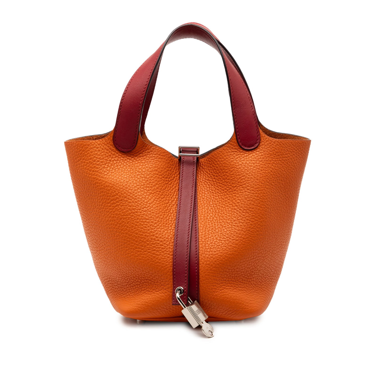 Hermes Picotin Lock 18 Bicolor Clemence Swift Orange Rubis Leather Bag (1 of 10)
