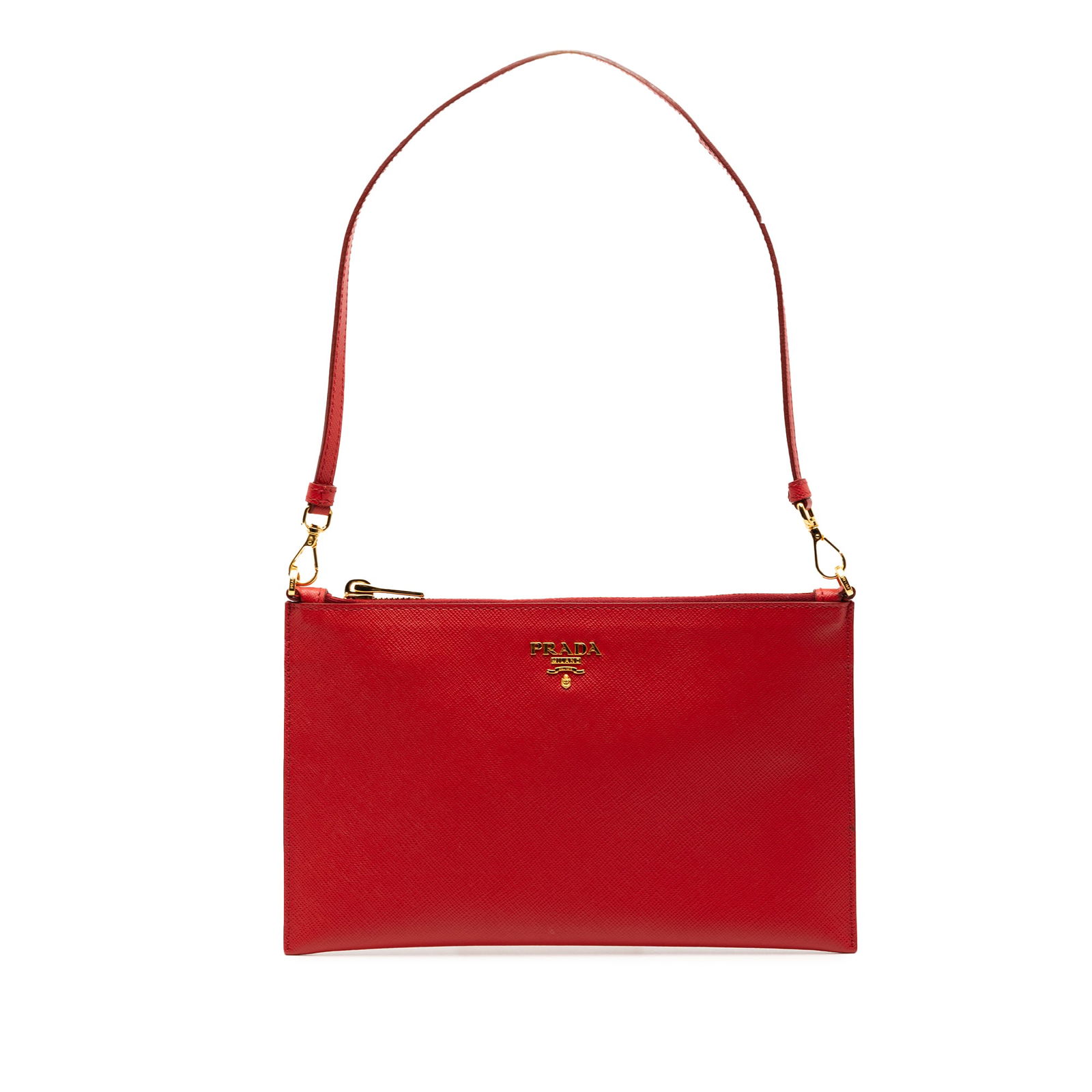 Red Prada Saffiano Leather Shoulder Bag with Detachable Strap (1 of 7)