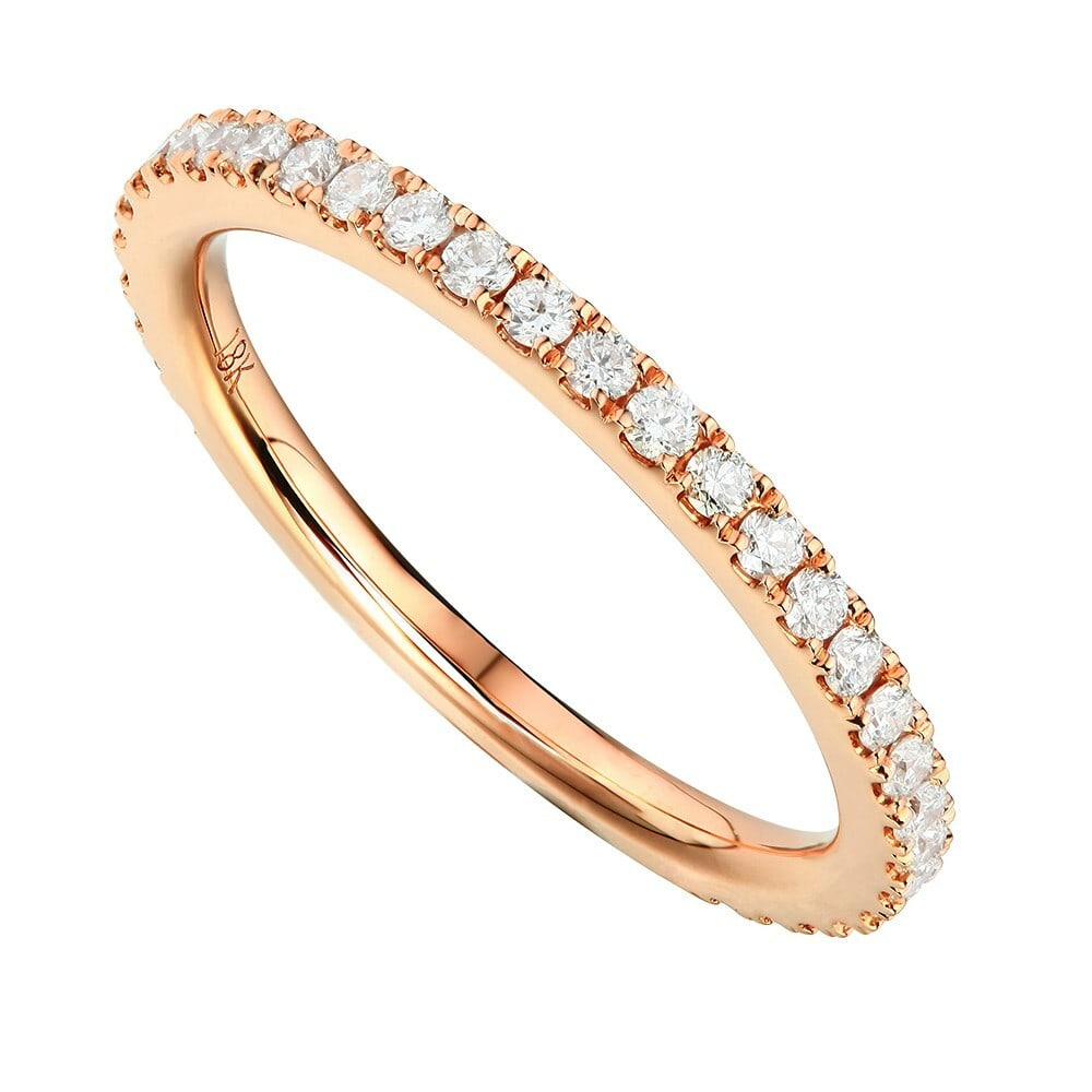 Rachel Koen 18K Rose Gold 0.43ct Pave Diamond Ladies Ring: Rachel Koen 18K Rose Gold 0.43ct Pave Diamond Ladies Ring This exquisite 18K rose gold ladies ring features a stunning pave setting adorned with genuine white round diamonds totaling 0.43 carats. Desi