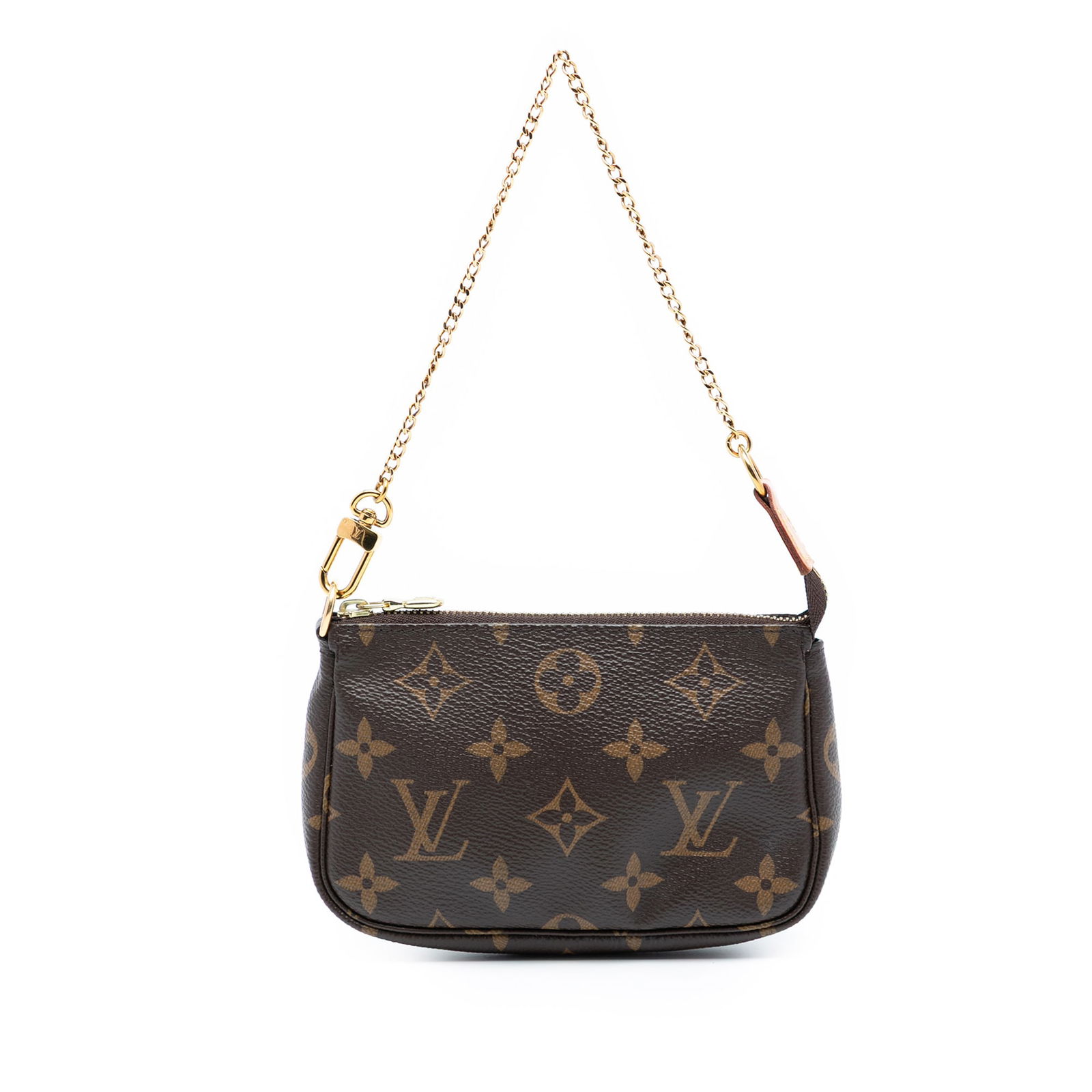 Louis Vuitton Brown Monogram Mini Pochette Chain Strap Bag (1 of 7)