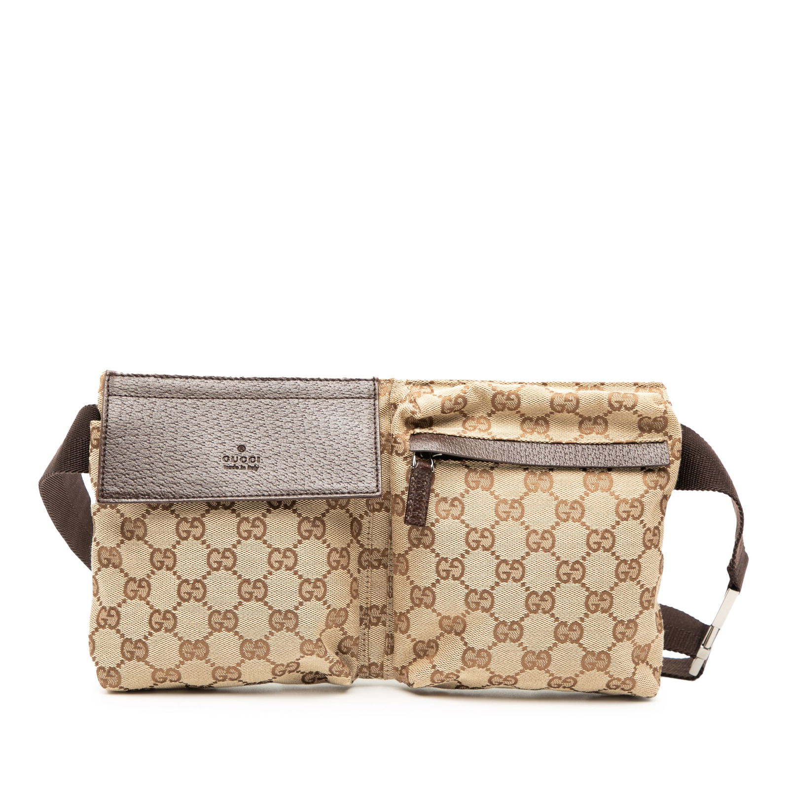 Gucci Brown GG Canvas Belt Bag with Dual Front Pockets (1 of 7)