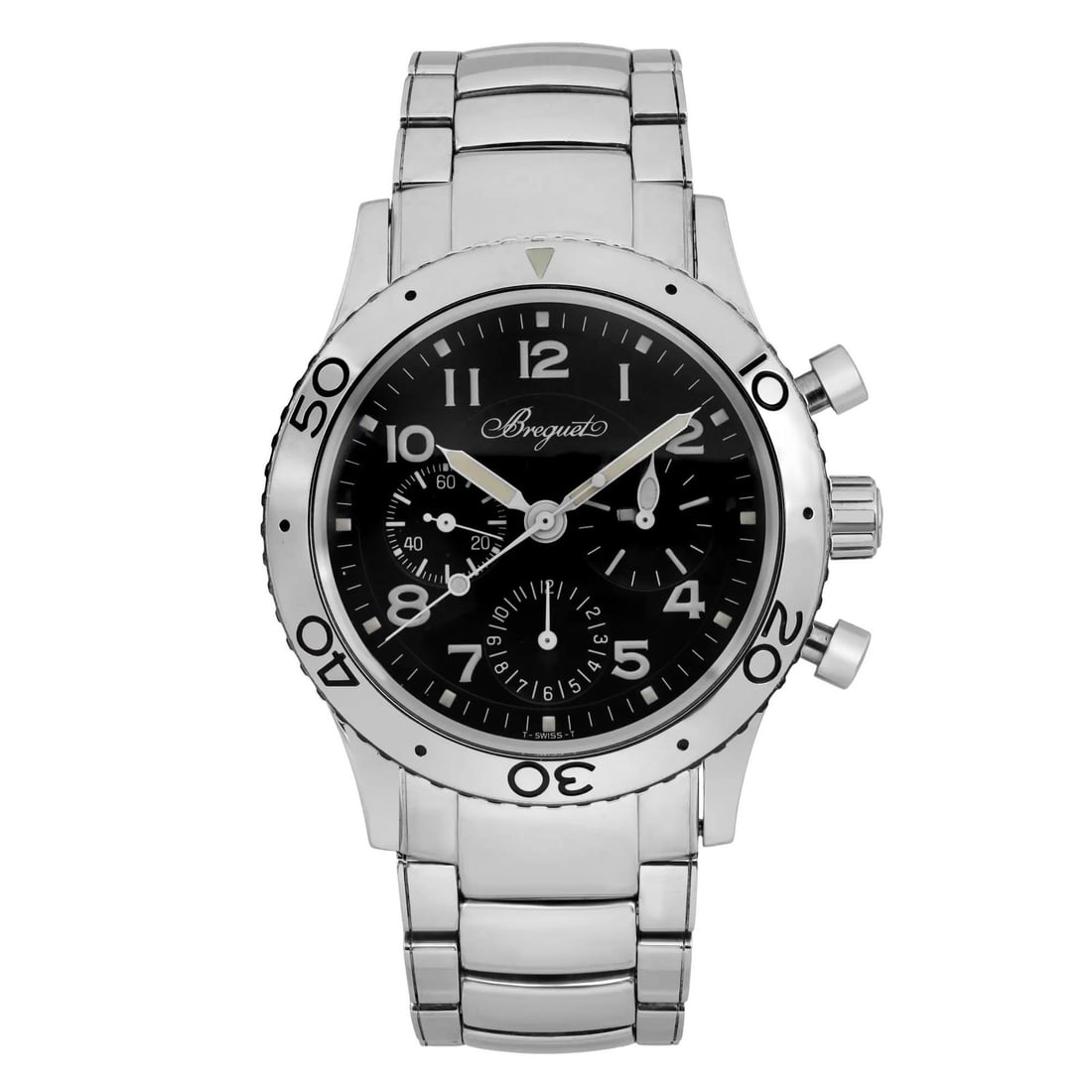 Breguet Type XX Aeronvale Steel Automatic Watch Black Dial 3800ST/92/SW9 (1 of 6)