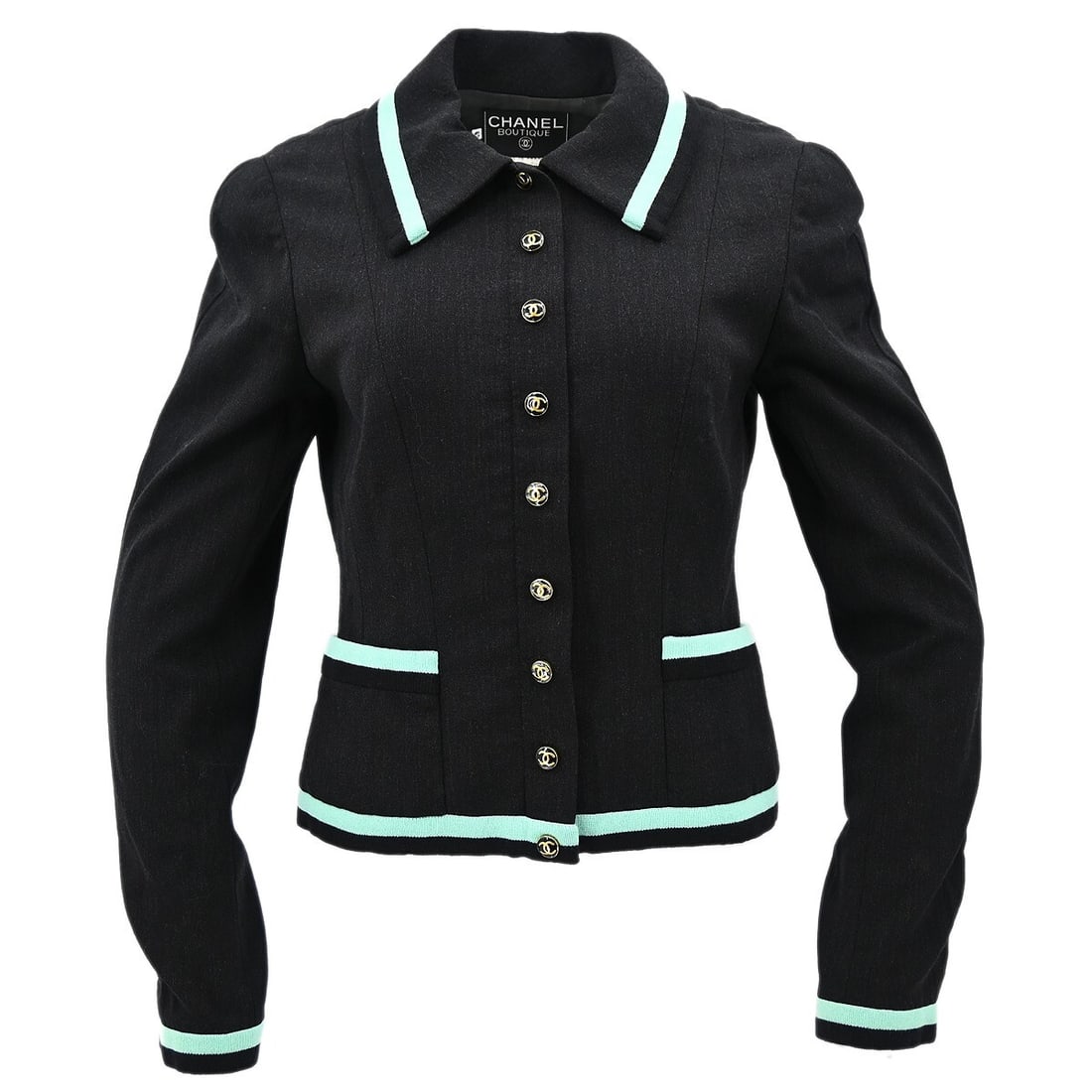 Chanel Vintage Black Single Breasted Jacket 94A Size 42 (1 of 11)