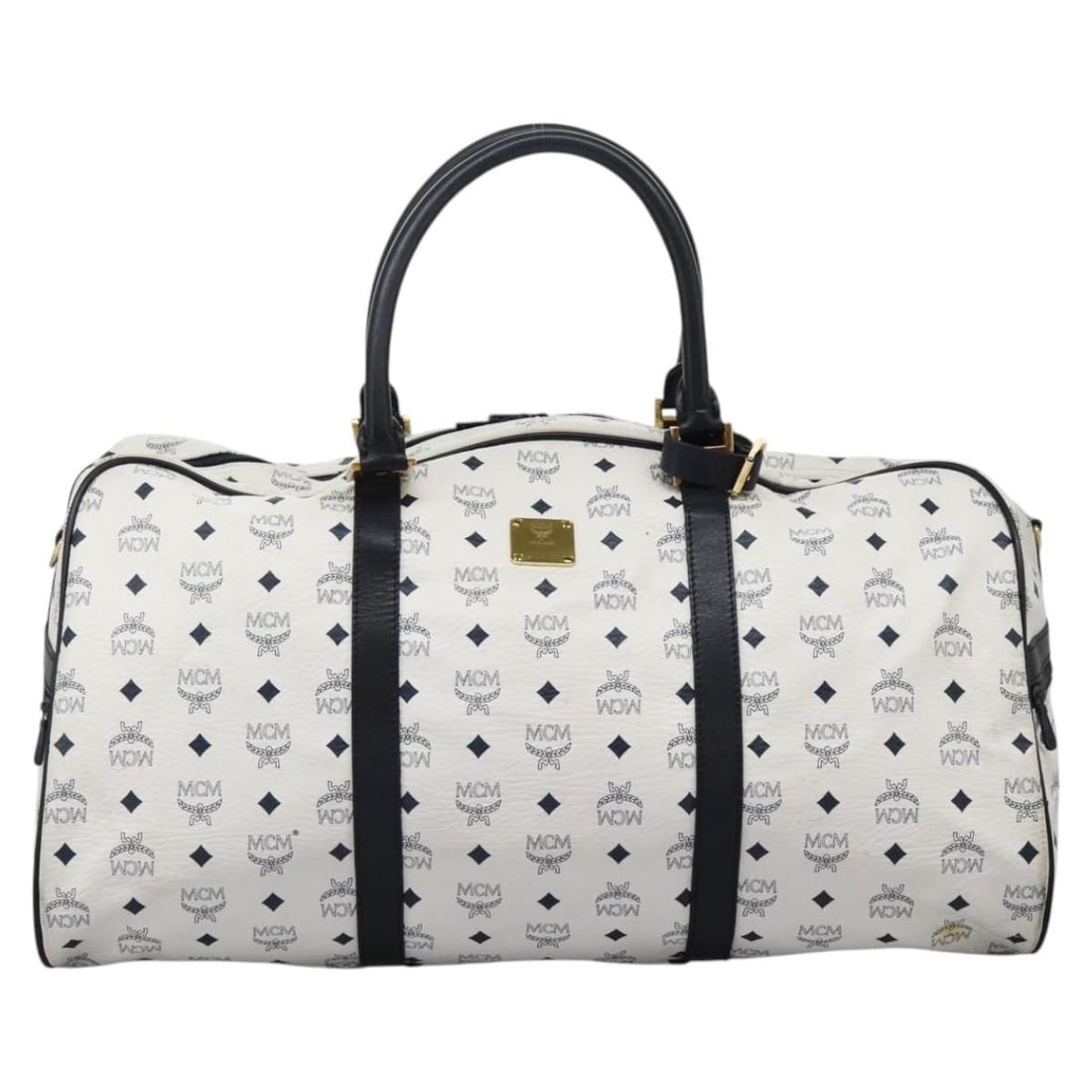 White Visetos Boston Handbag by MCM Pre-Owned (1 of 2)